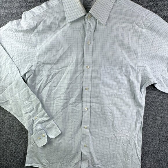 Brooks Brothers Long Sleeve Button Up Shirt Blue Check 15 34/35 Regent Non Iron - Picture 2 of 15